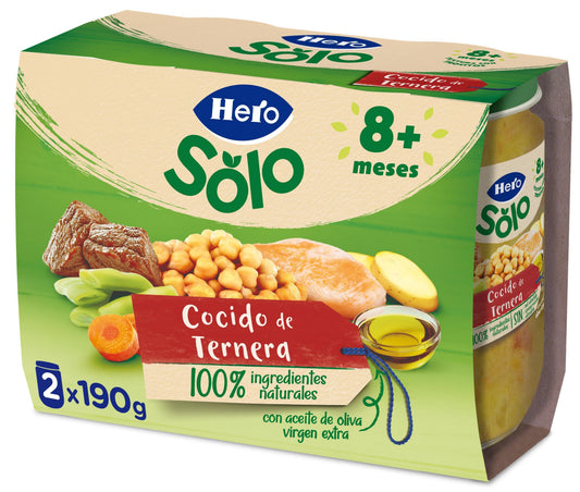 Potito carne casera cocido ternera Hero baby p2 200g La Despensa