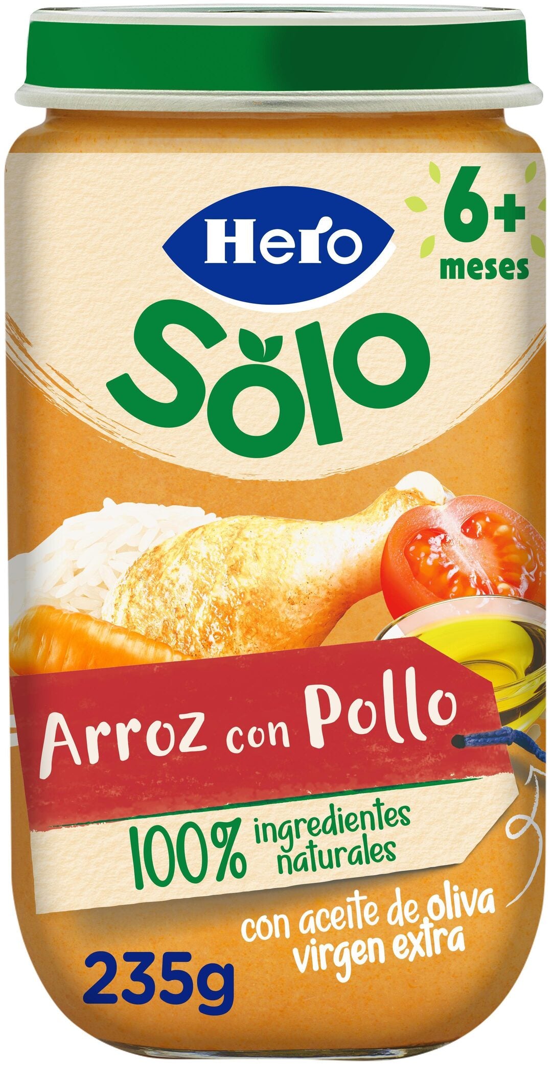Potito carne pollo/arroz Hero baby 235g