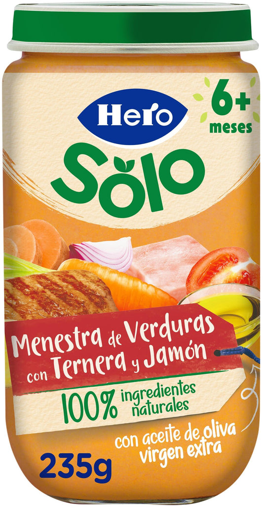 Potito carne jamón/ternera/verdura Hero baby 235g La Despensa