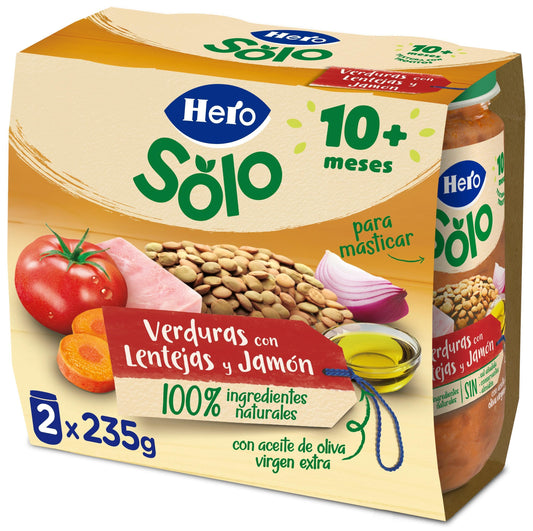 Potito carne lentejas/verdura/jamon Hero p2 235g La Despensa