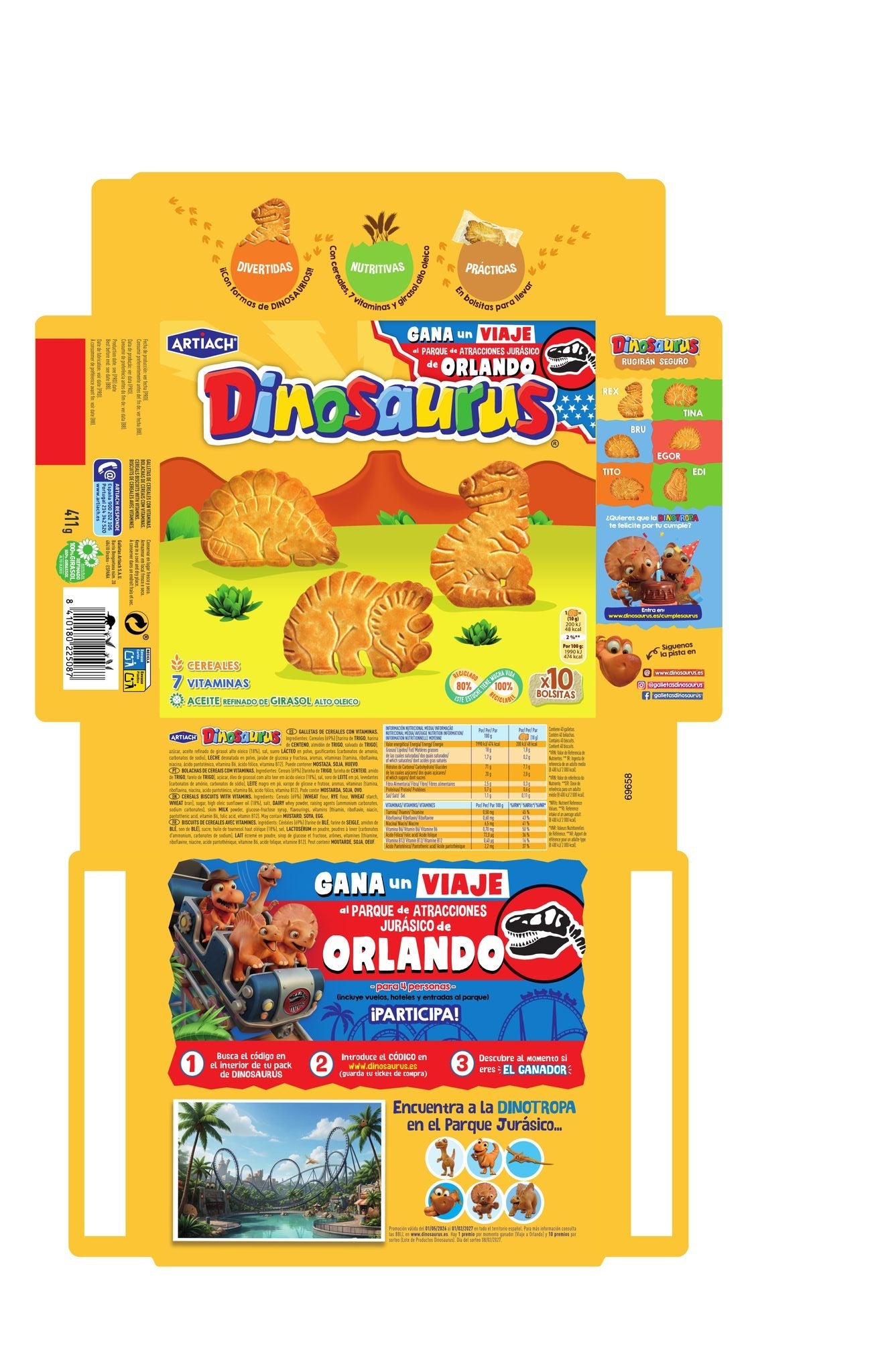 Galleta figura superfamiliar dinosaurus Artiach 411g