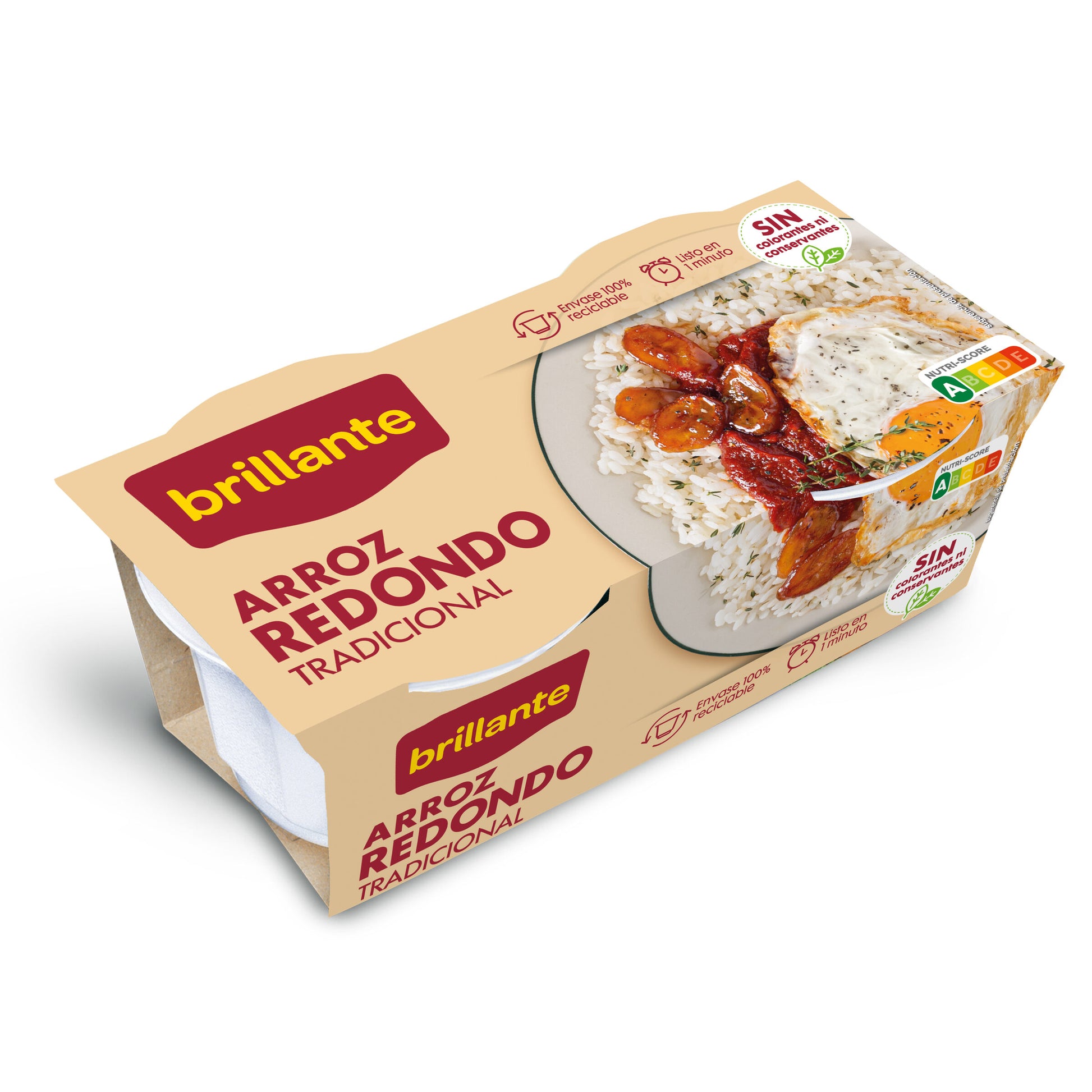 Arroz redondo tradicional vaso Brillante p2 125g/u