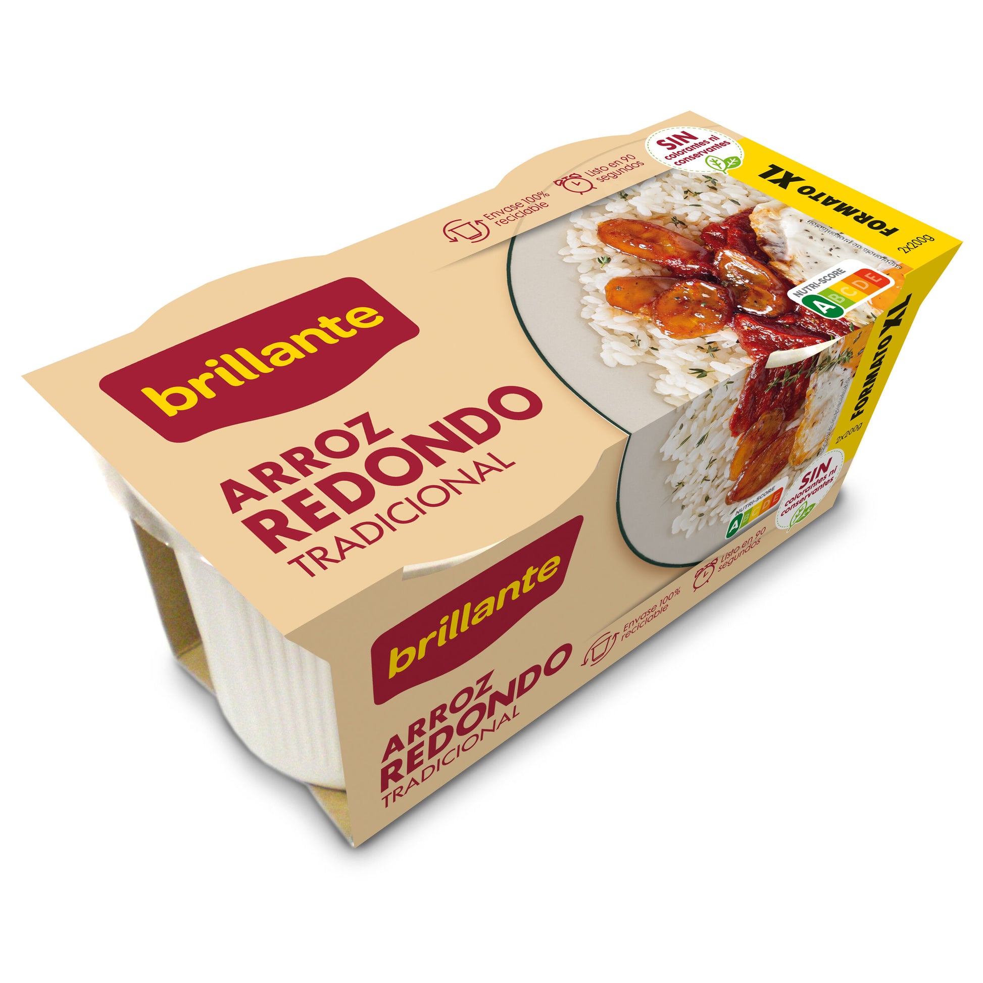 Arroz rendondo receta tradicional vaso xl Brillante p2 200g/u