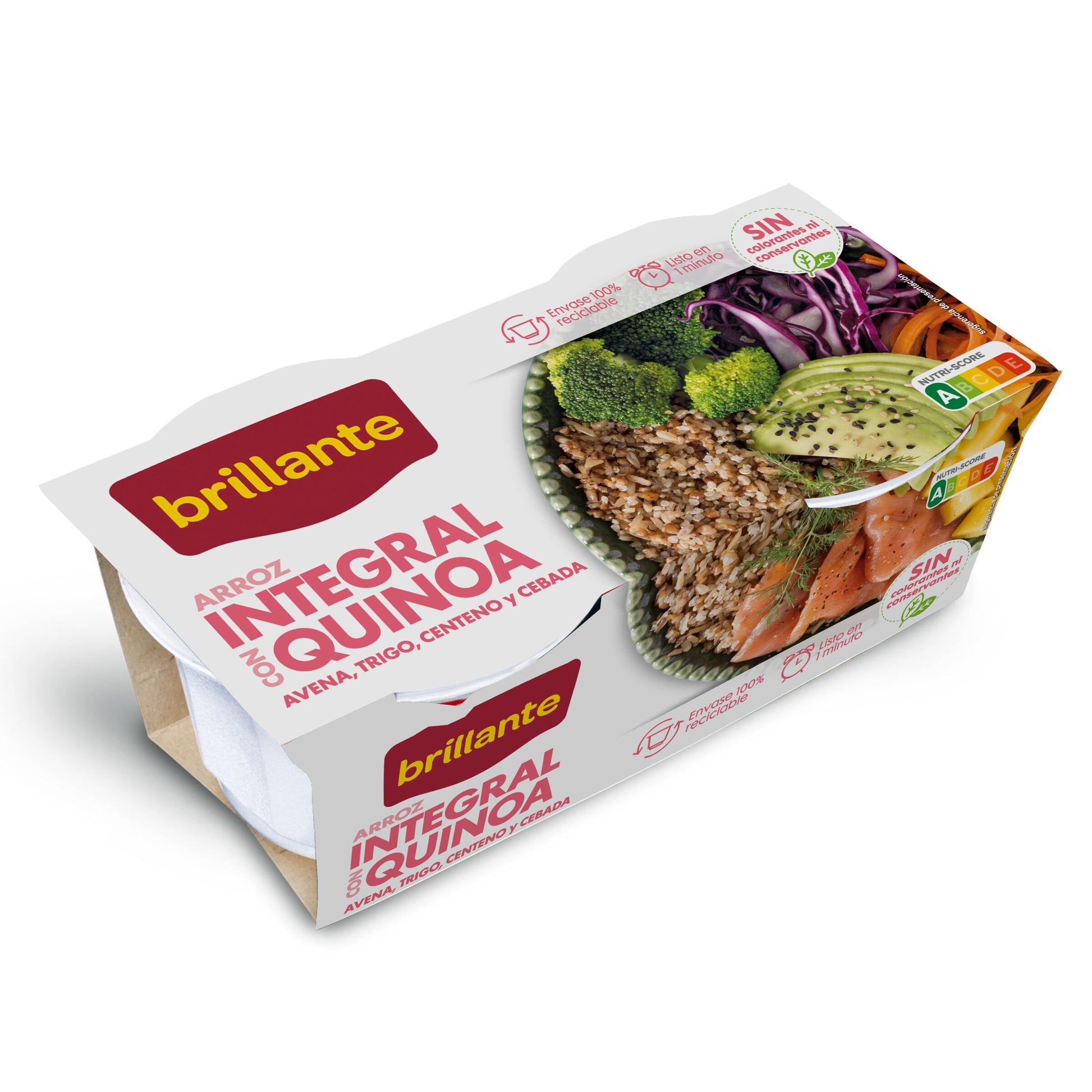 Arroz integral c/quinoa vaso Brillante p2 125g/u