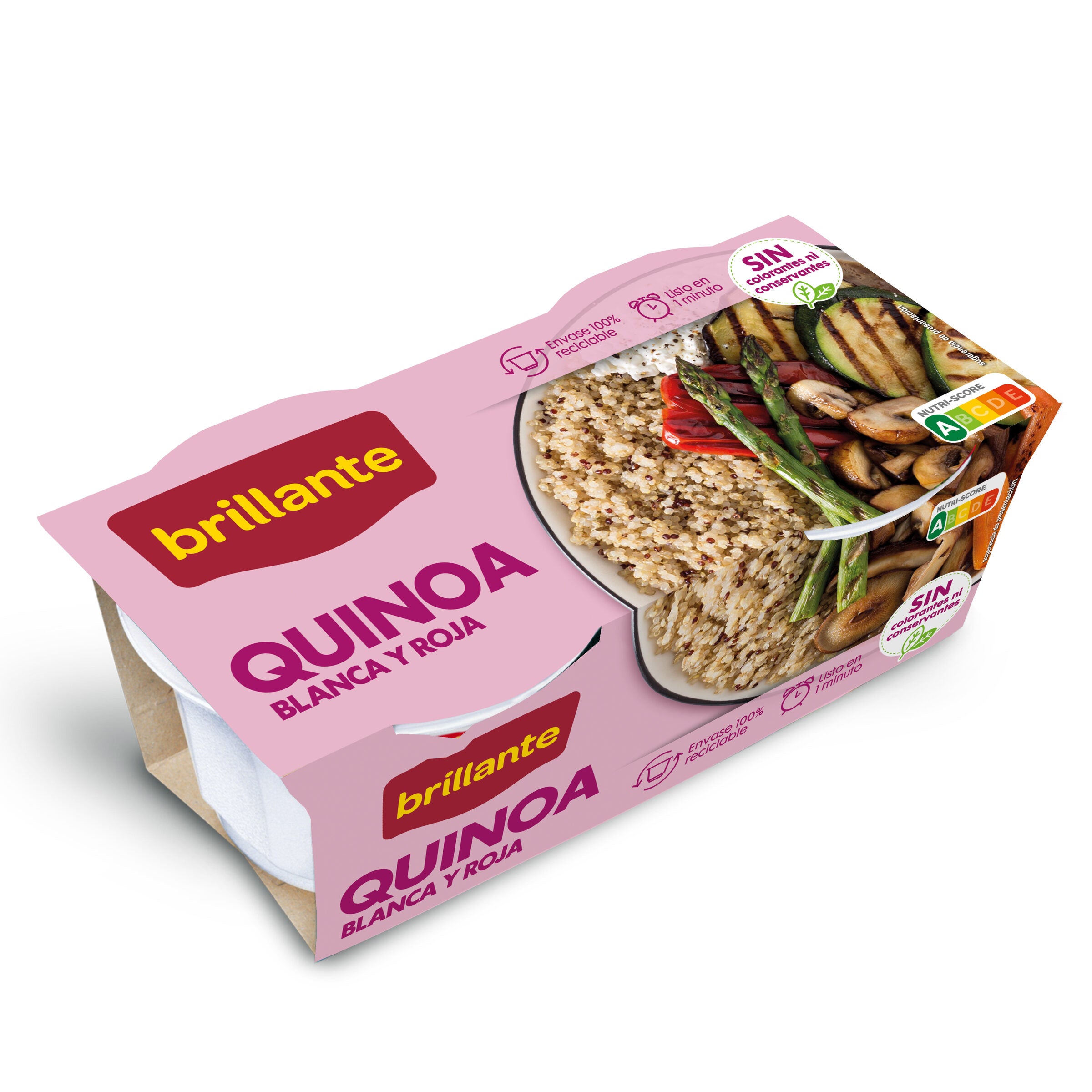 Arroz c/quinoa blanca/roja vaso Brillante p2 125g/u