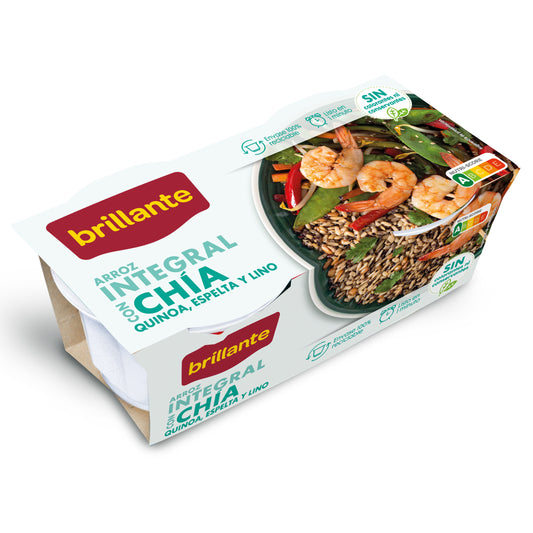 Arroz integral c/chia vaso Brillante p2 250g La Despensa