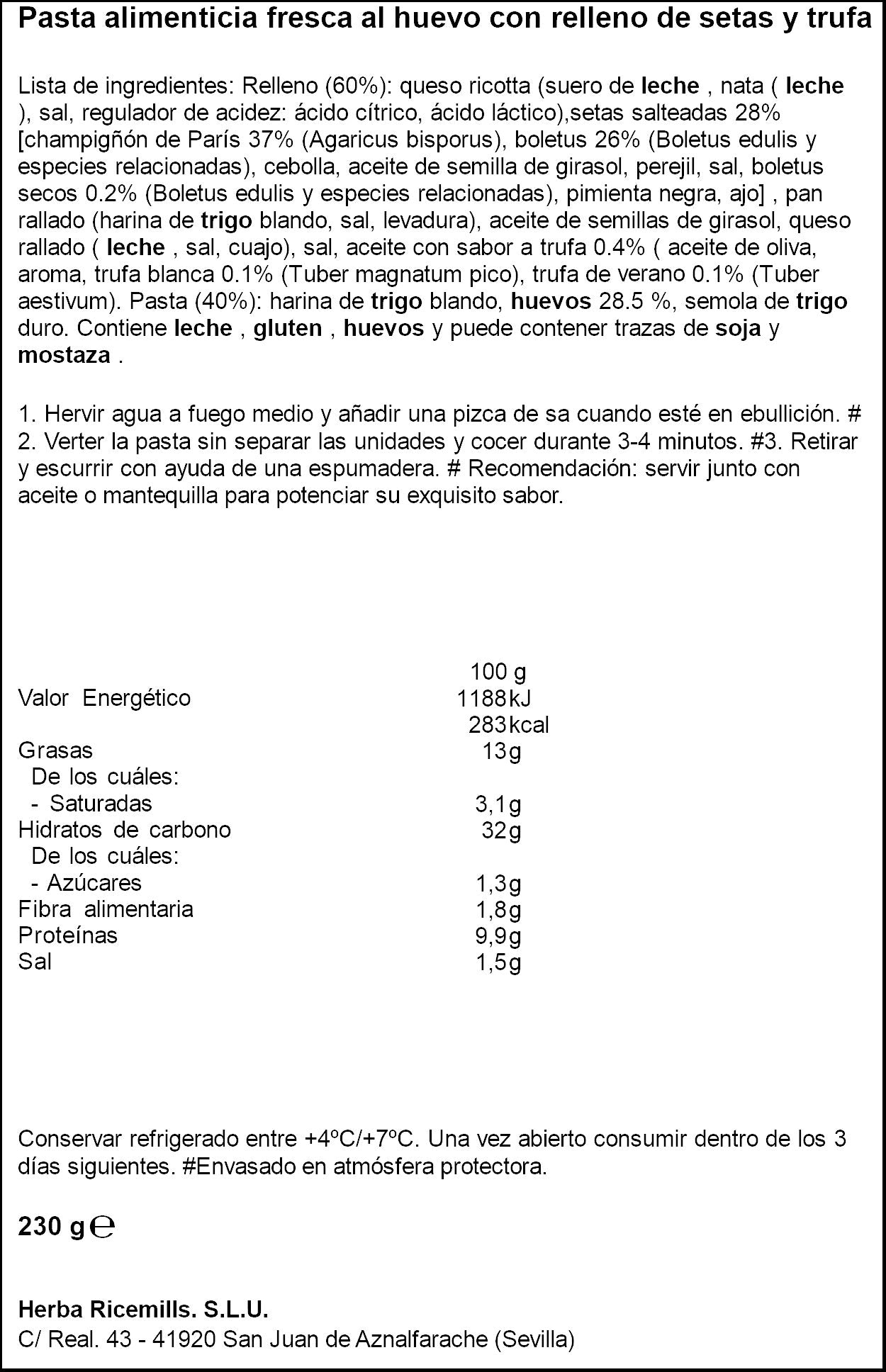 Mezzelune boletus/trufa Garofalo 230g