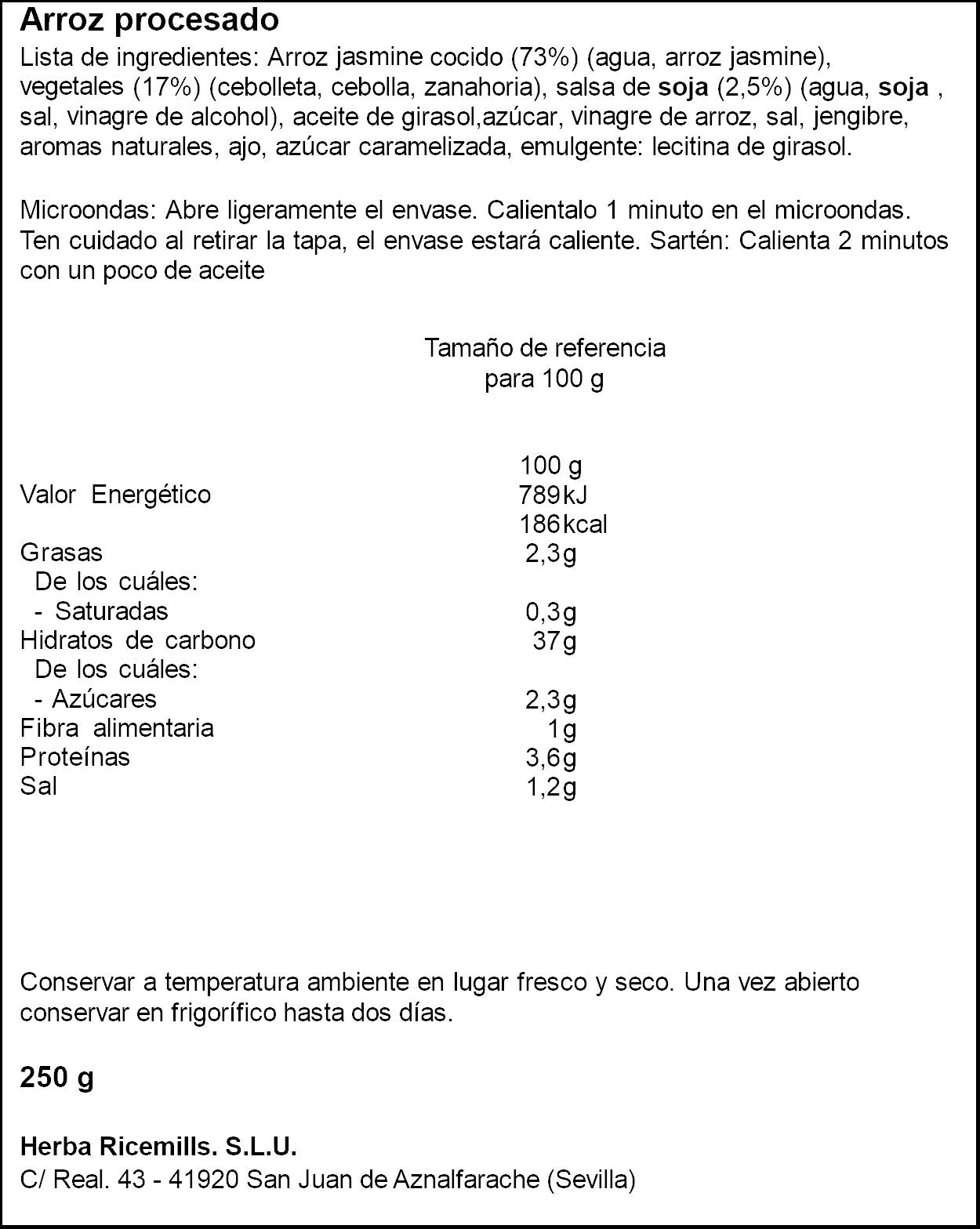 Arroz teriyaki vaso Brillante p2 62.5g/u