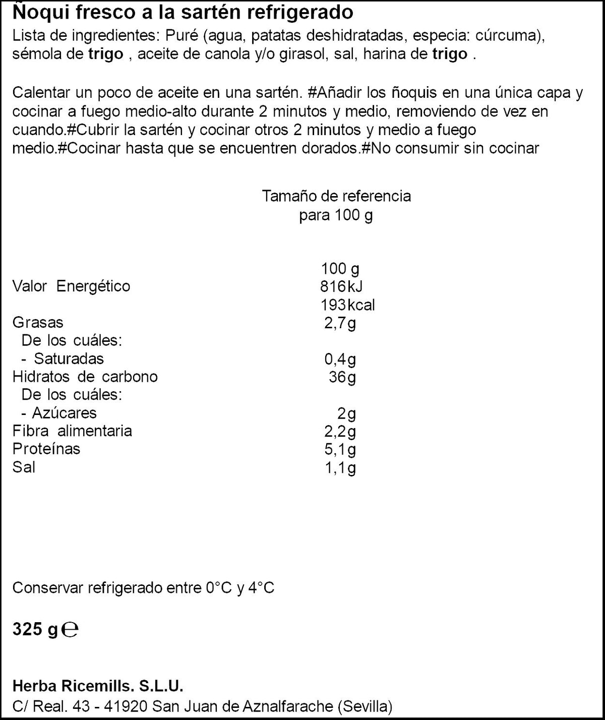 Ñoquis a la sarten Brillante 325g