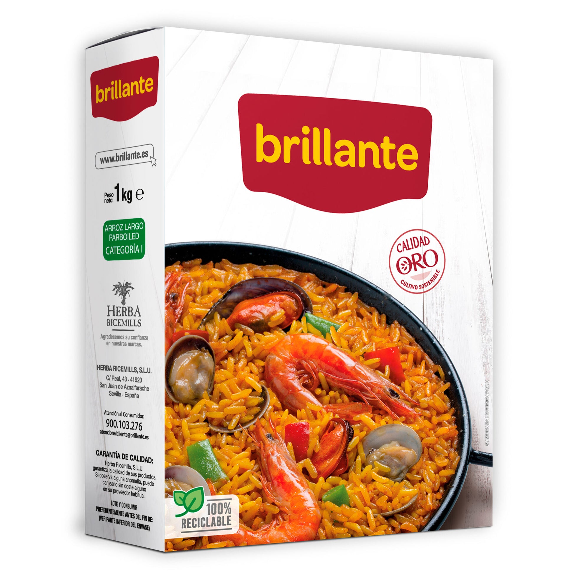Arroz vaporizado largo Brillante 1kg