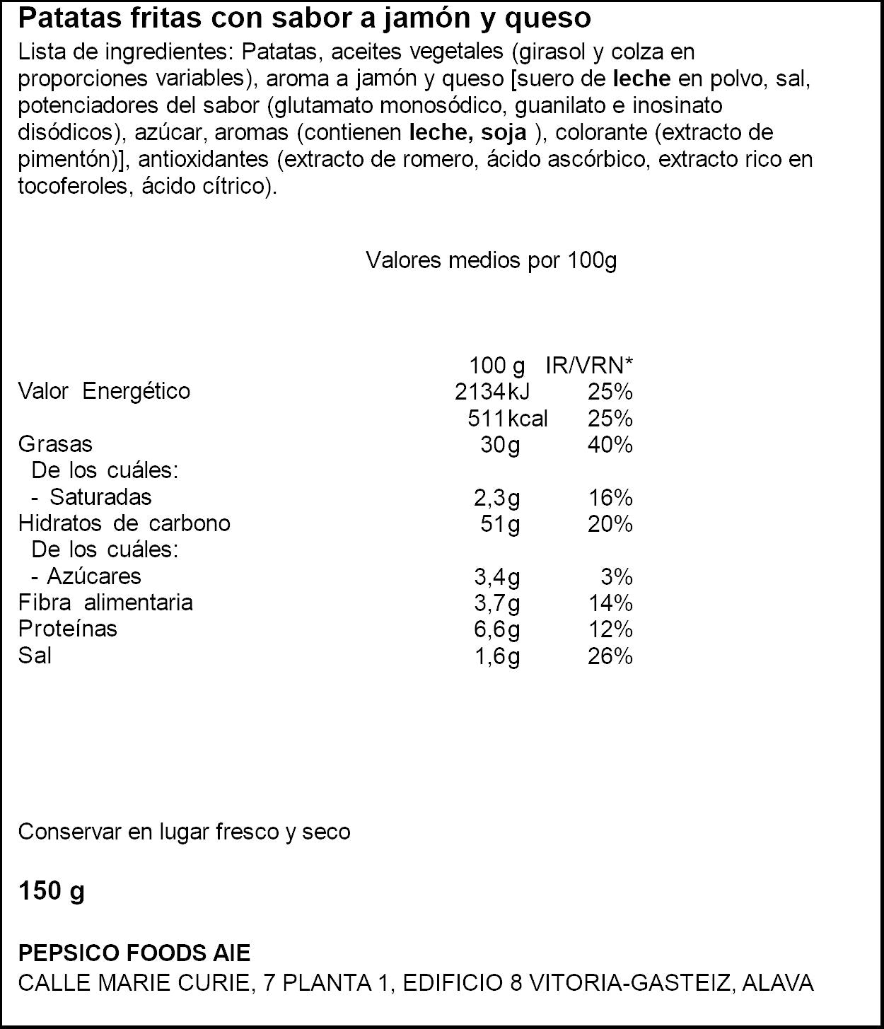Patatas fritas york queso Ruffles 150g