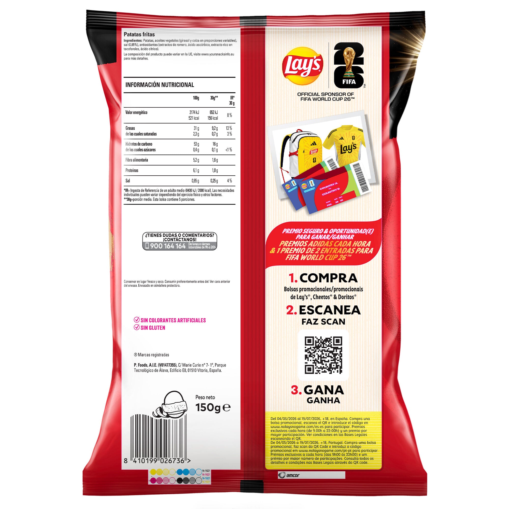 Patatas fritas sal Lays 150g