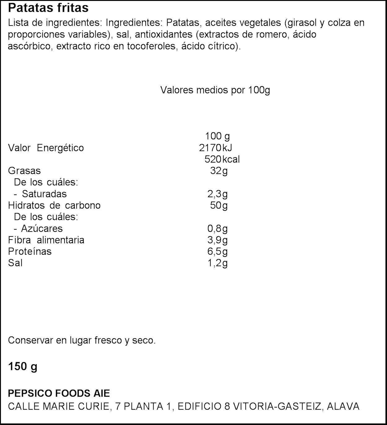 Patatas fritas sal Ruffles 150g
