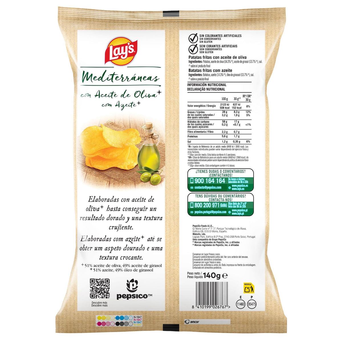 Patatas fritas mediterranea Lays 140g