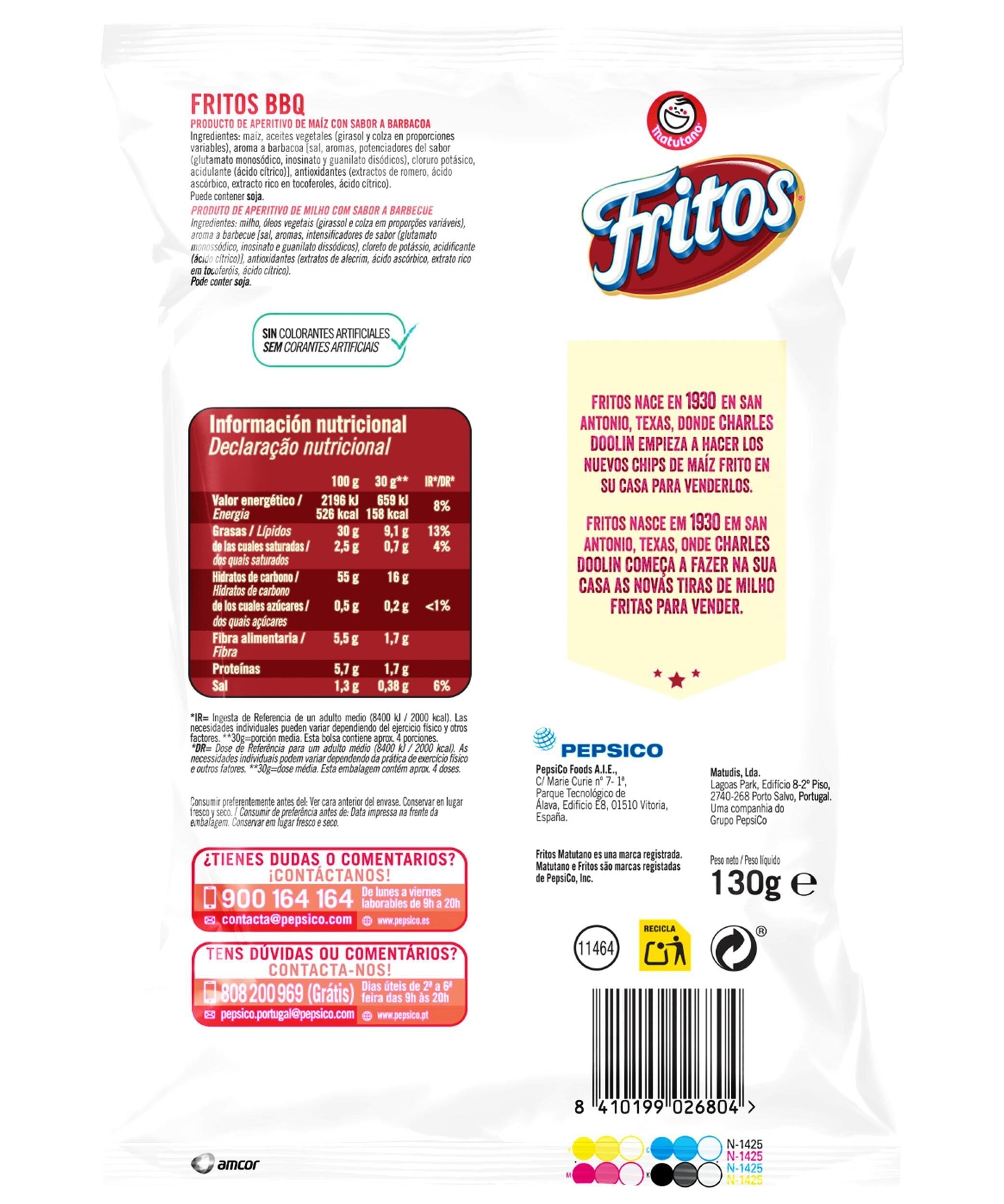 Snack fritos barbacoa Matutano 130g