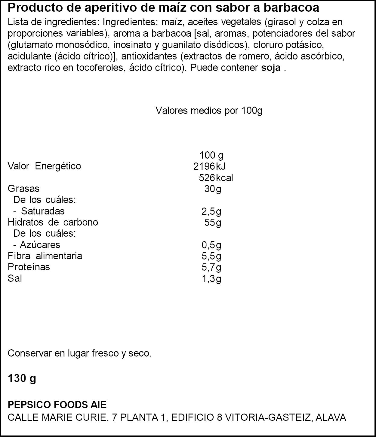 Snack fritos barbacoa Matutano 130g
