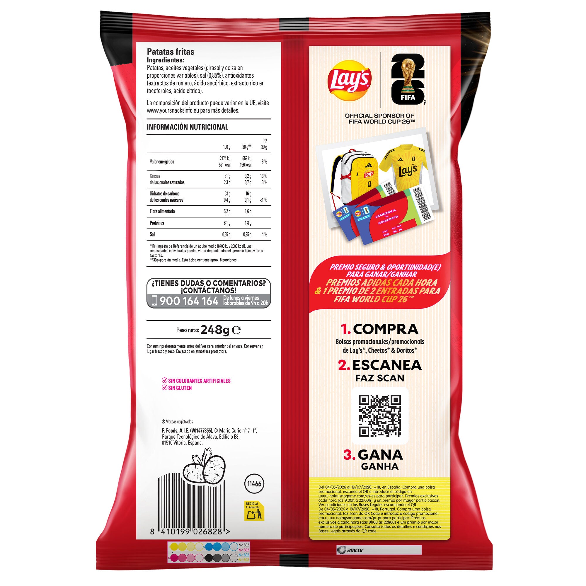 Patatas fritas sal Lays 248g