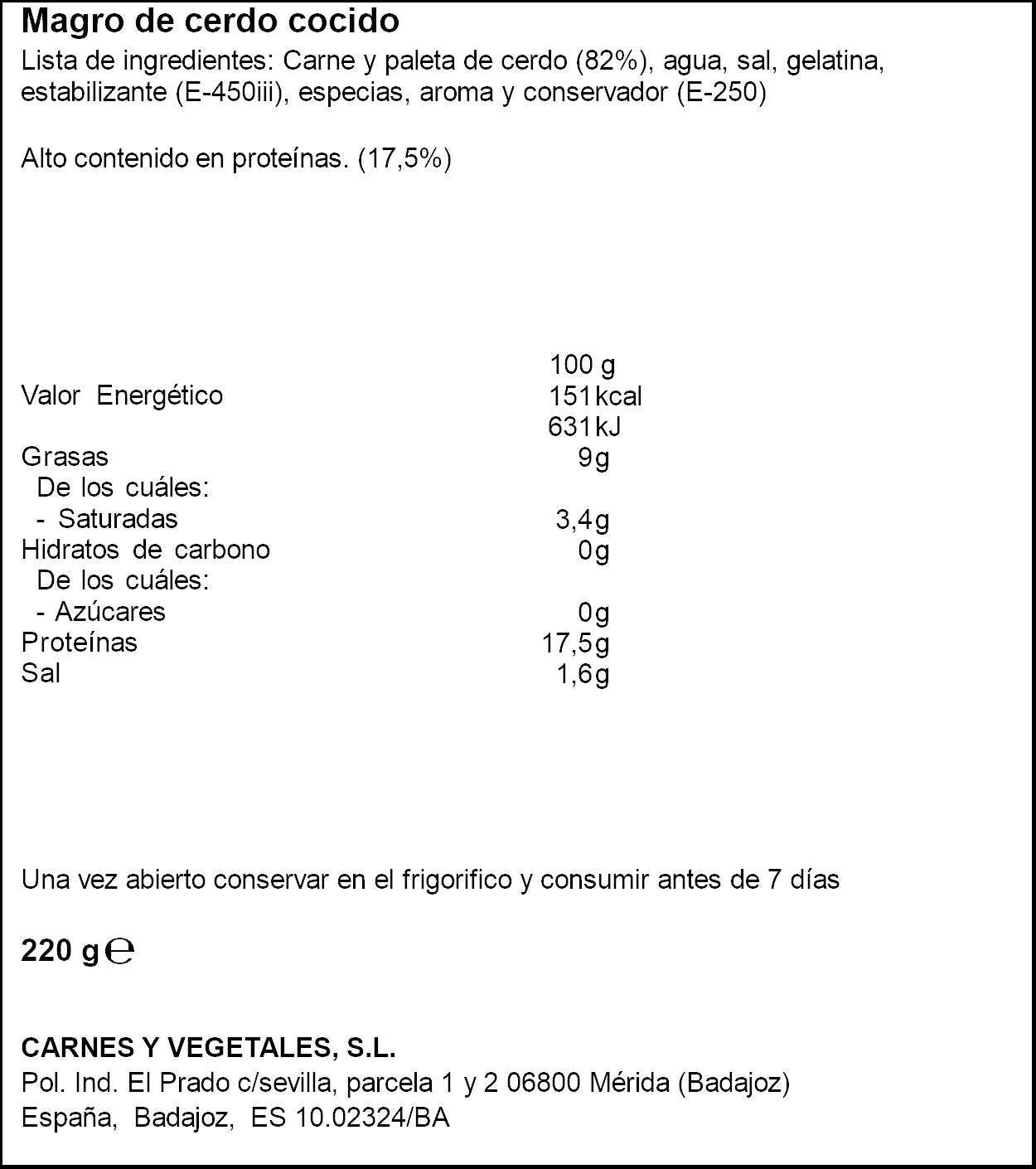 Magro cerdo lata Apis 200g