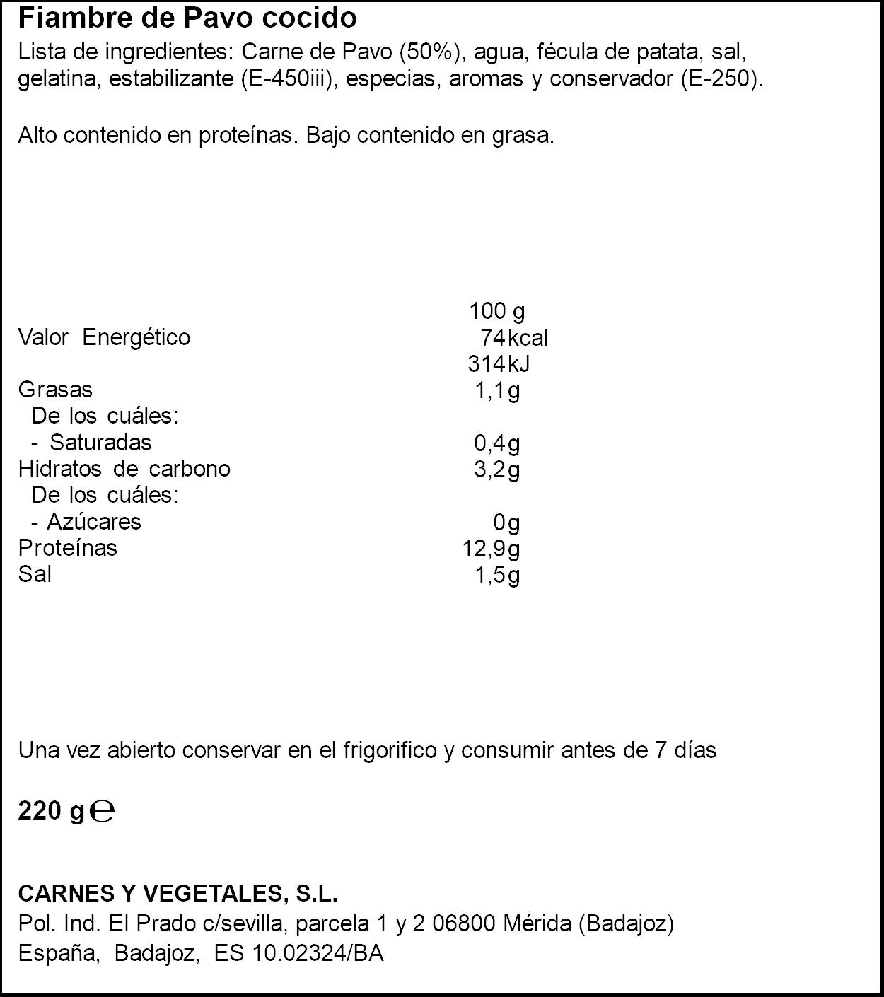 Fiambre pavo cocido lata Apis 200g