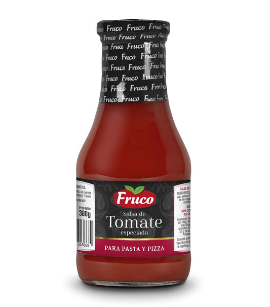 Salsa tomate especiada para pasta y pizza cristal Fruco 380g escurr La Despensa