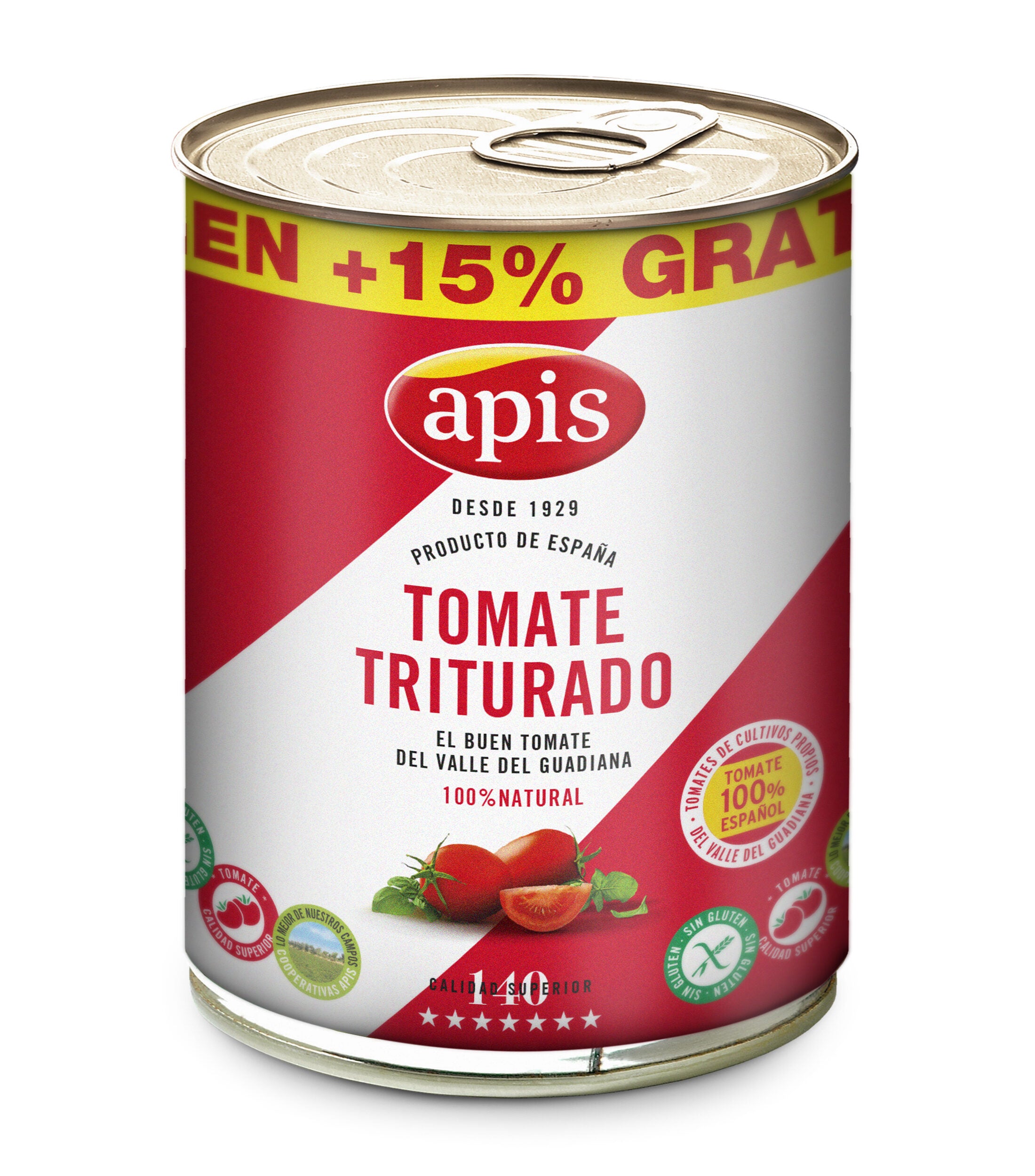 Tomate triturado natural 100% lata Apis 800g