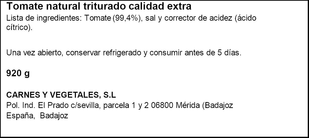 Tomate triturado natural 100% lata Apis 800g