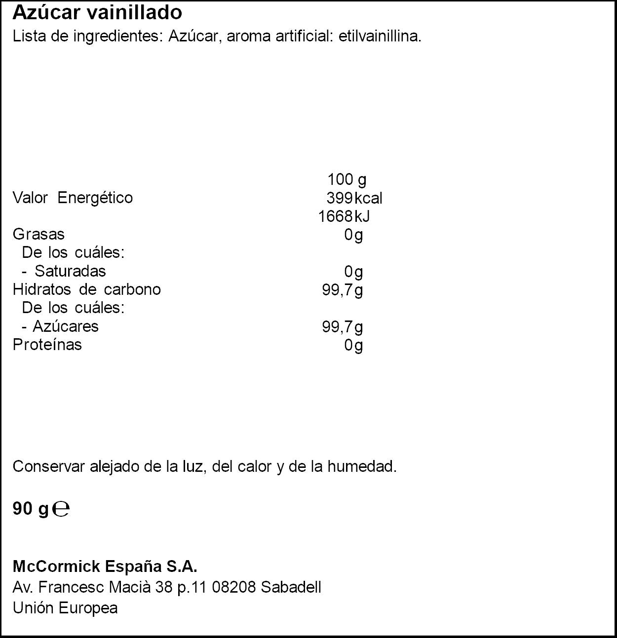 Decoración postres azucar avainillado Vahiné 90g