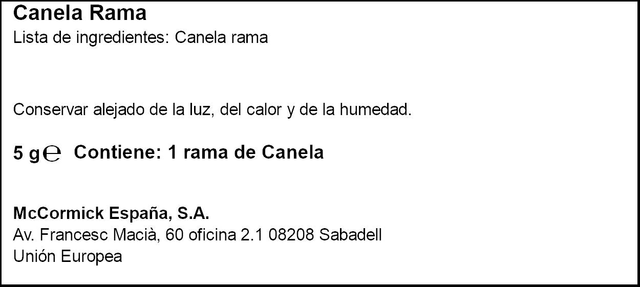 Canela rama  Ducros 5g