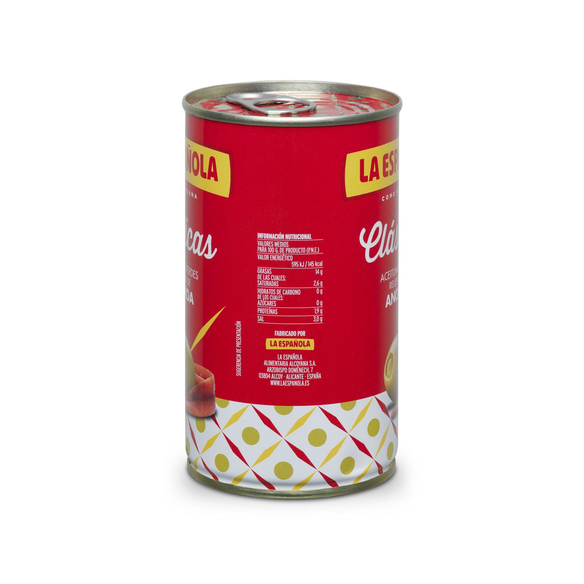 Aceituna verde rellenas anchoa lata la española 150g escurr