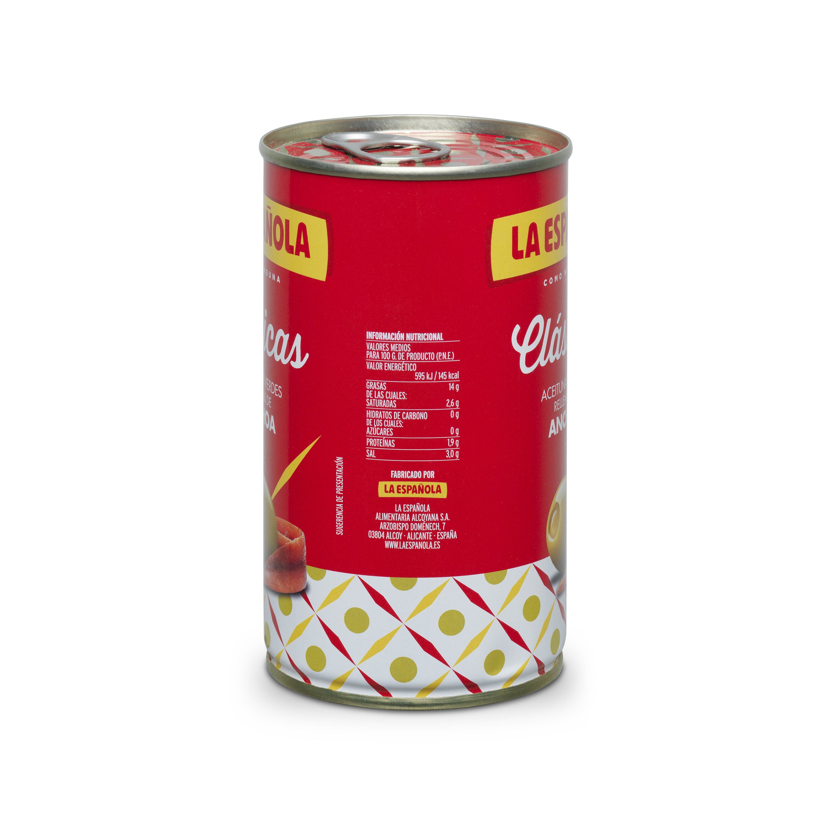 Aceituna verde rellenas anchoa lata la española 150g escurr