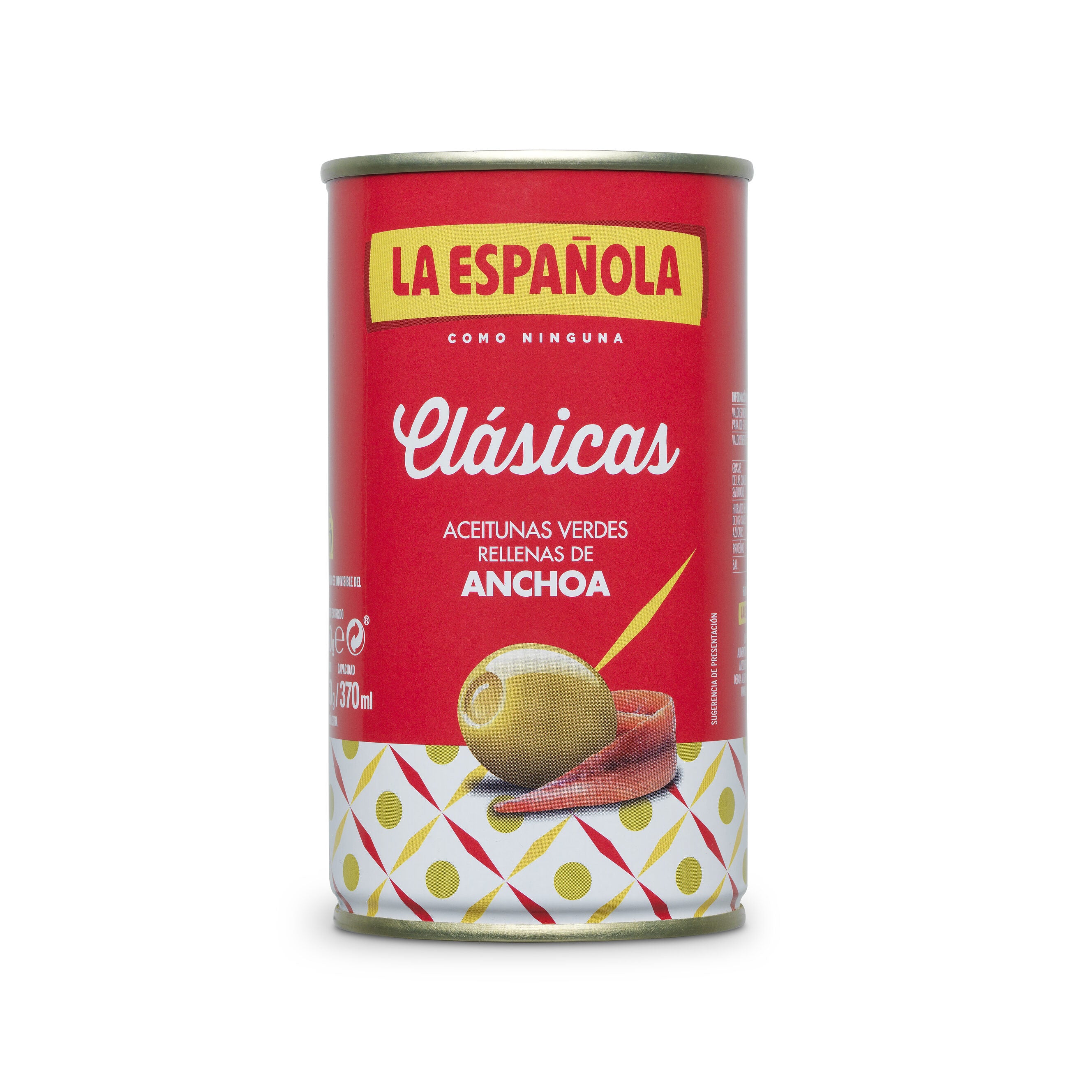 Aceituna verde rellenas anchoa lata la española 150g escurr