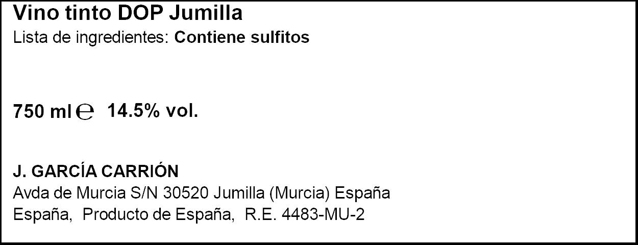 Vino tinto apasionado do jumilla Pata negra 750ml