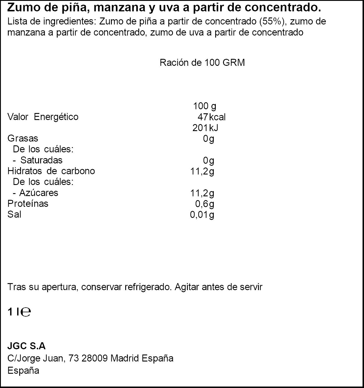 Zumo concentrado piña Don simon 1l