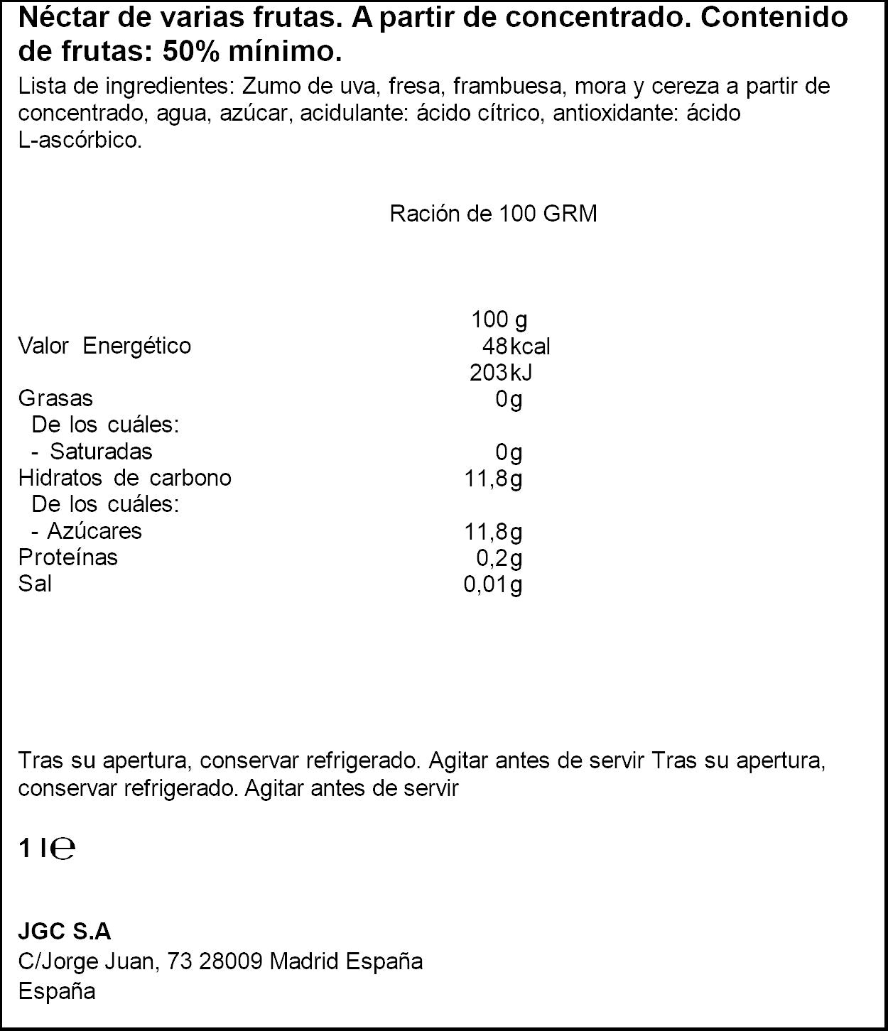 Néctar frutas del bosque Don simon 1l