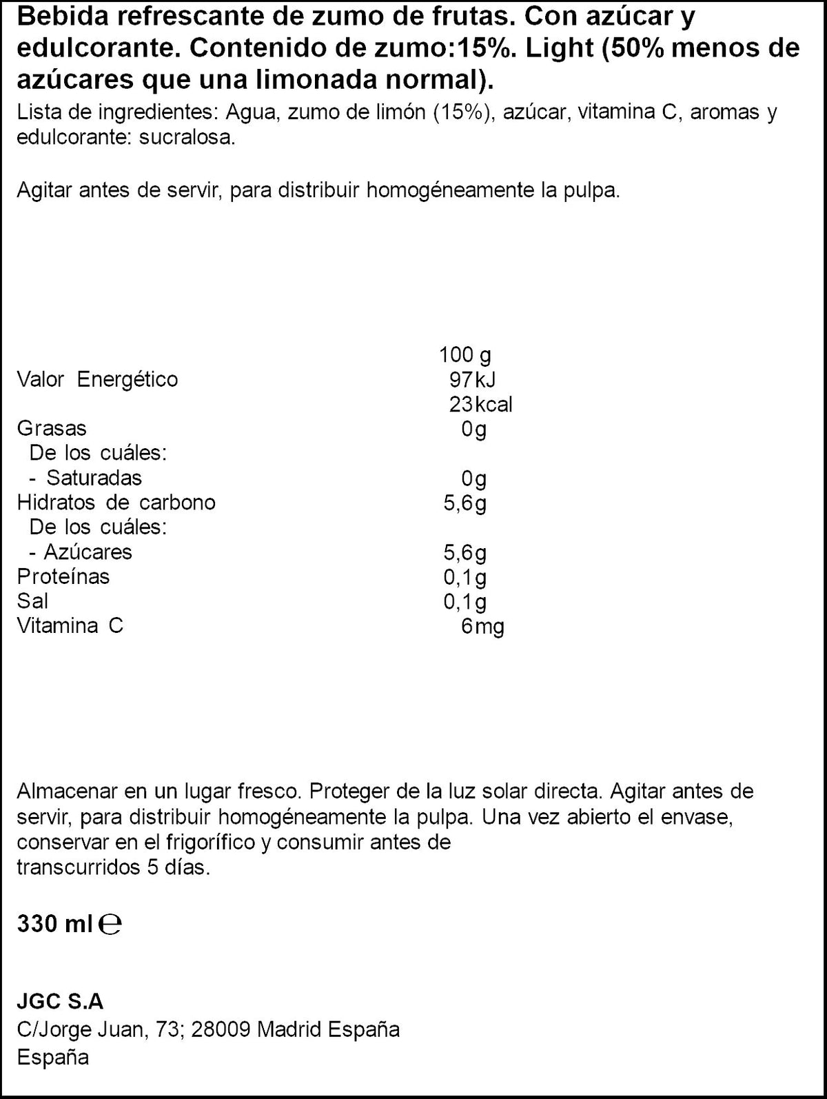 Limonada light Don simon 330ml