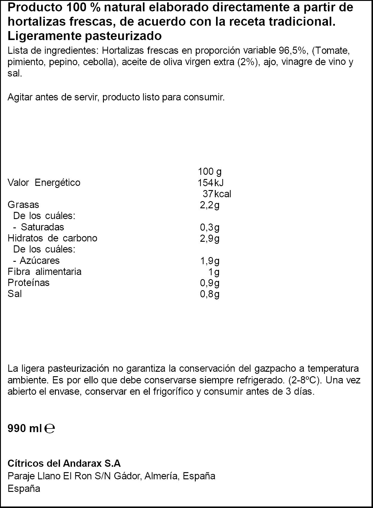Gazpacho  Don Simon p3 330ml/u