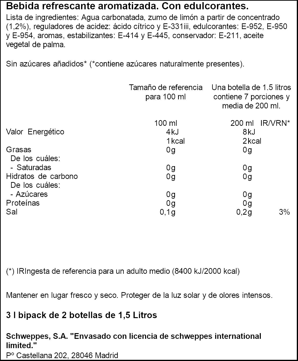 Refresco limón  La casera p2 1.5l/u