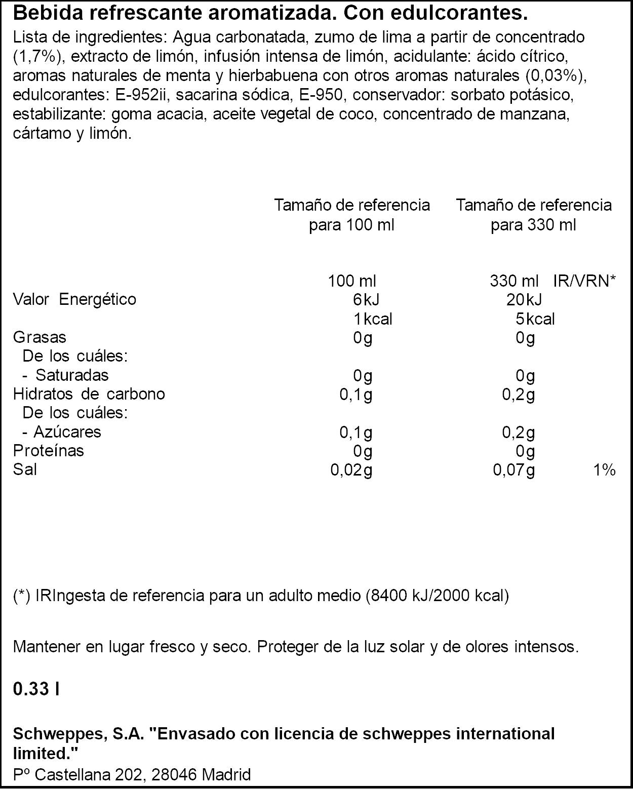 Gaseosa toque hierbabuena lata La casera 330ml
