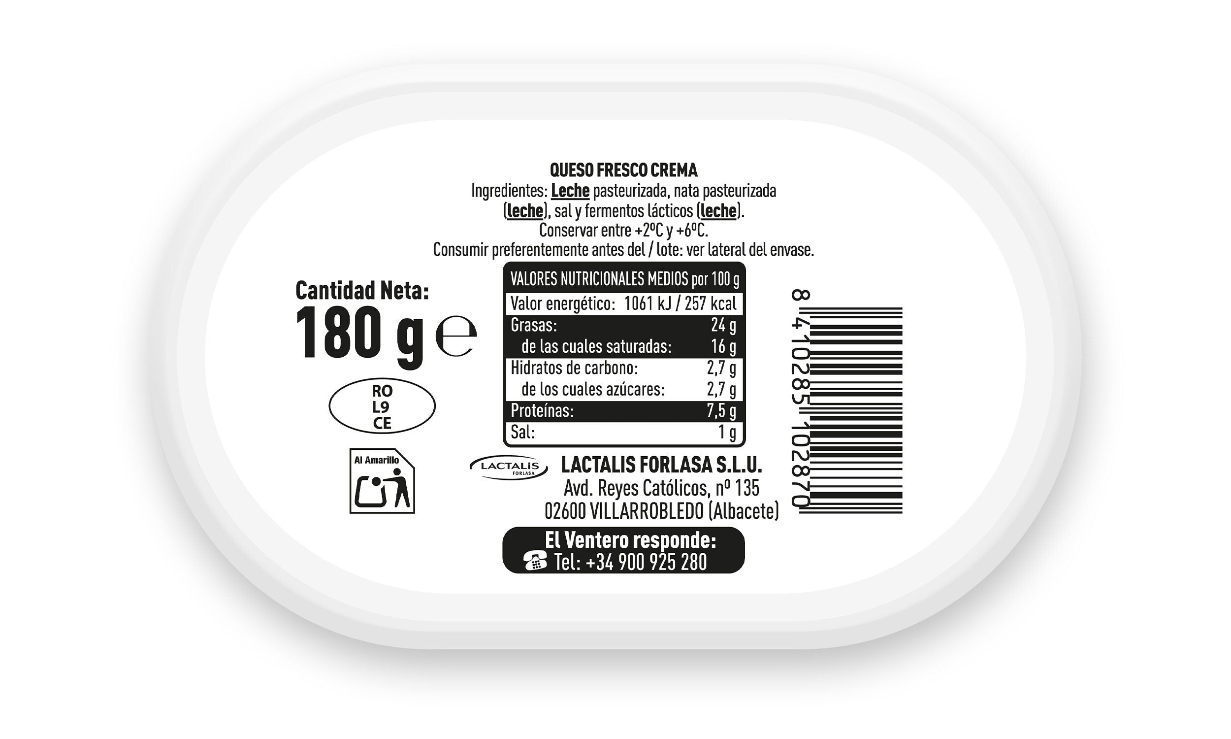 Crema de queso  El ventero 180g