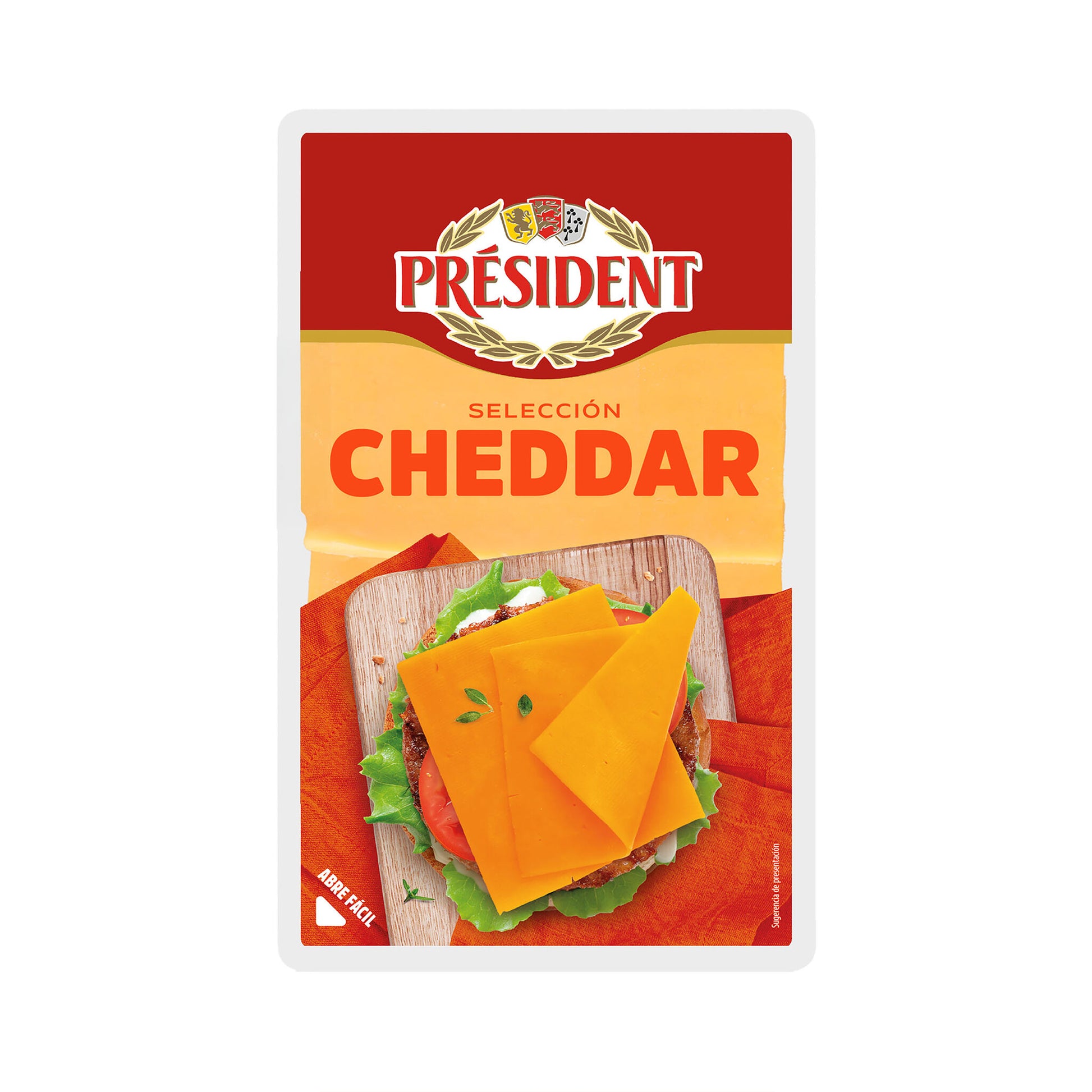 Queso Cheddar lonchas President 100g