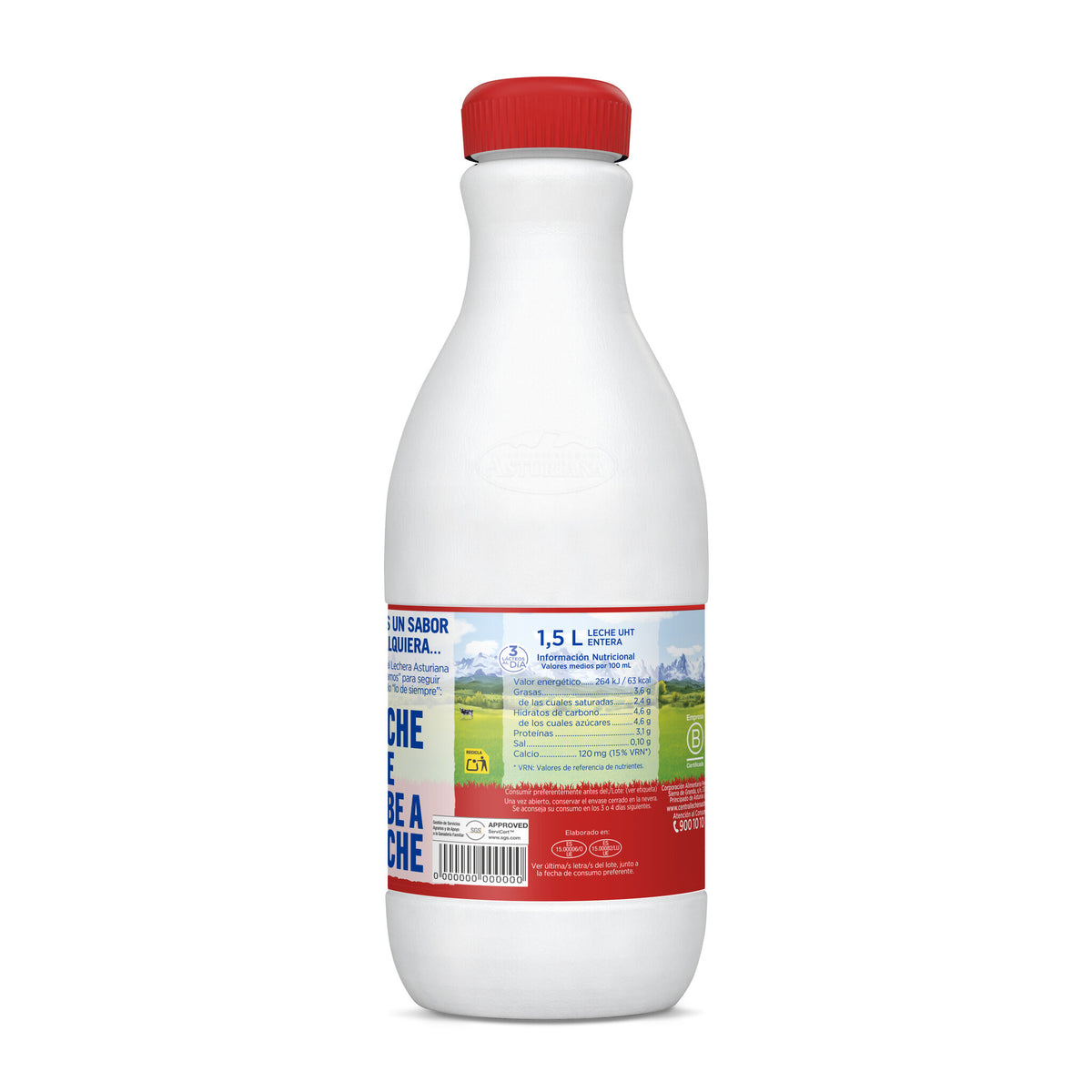 Leche entera botella Asturiana 1.5l