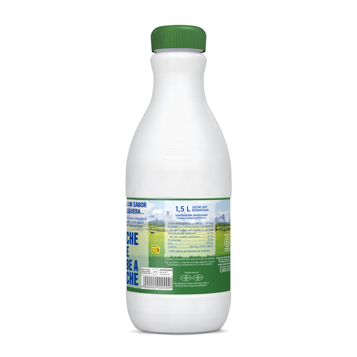 Leche desnatada botella Asturiana 1.5l