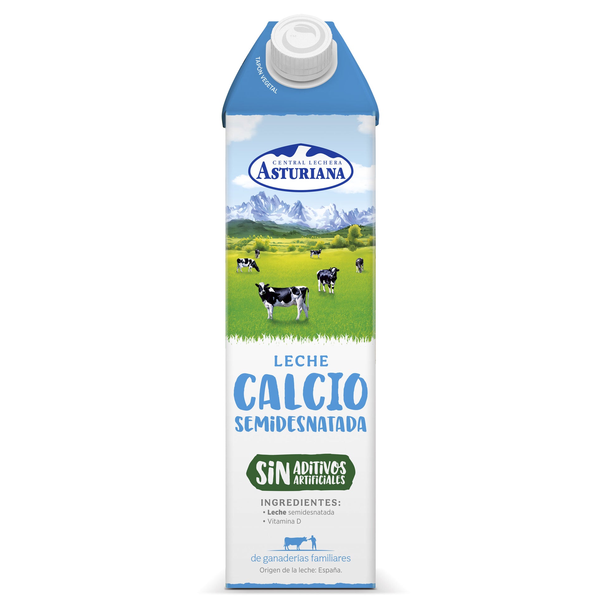 Leche semidesnatada calcio Asturiana 1l