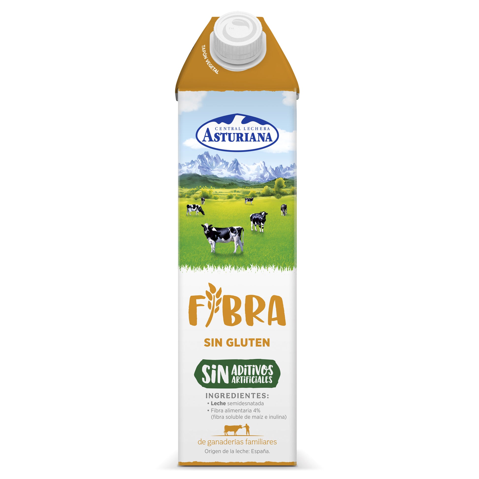 Leche semidesnatada fibra Asturiana 1l