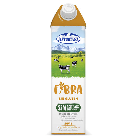 Leche semidesnatada fibra Asturiana 1l La Despensa