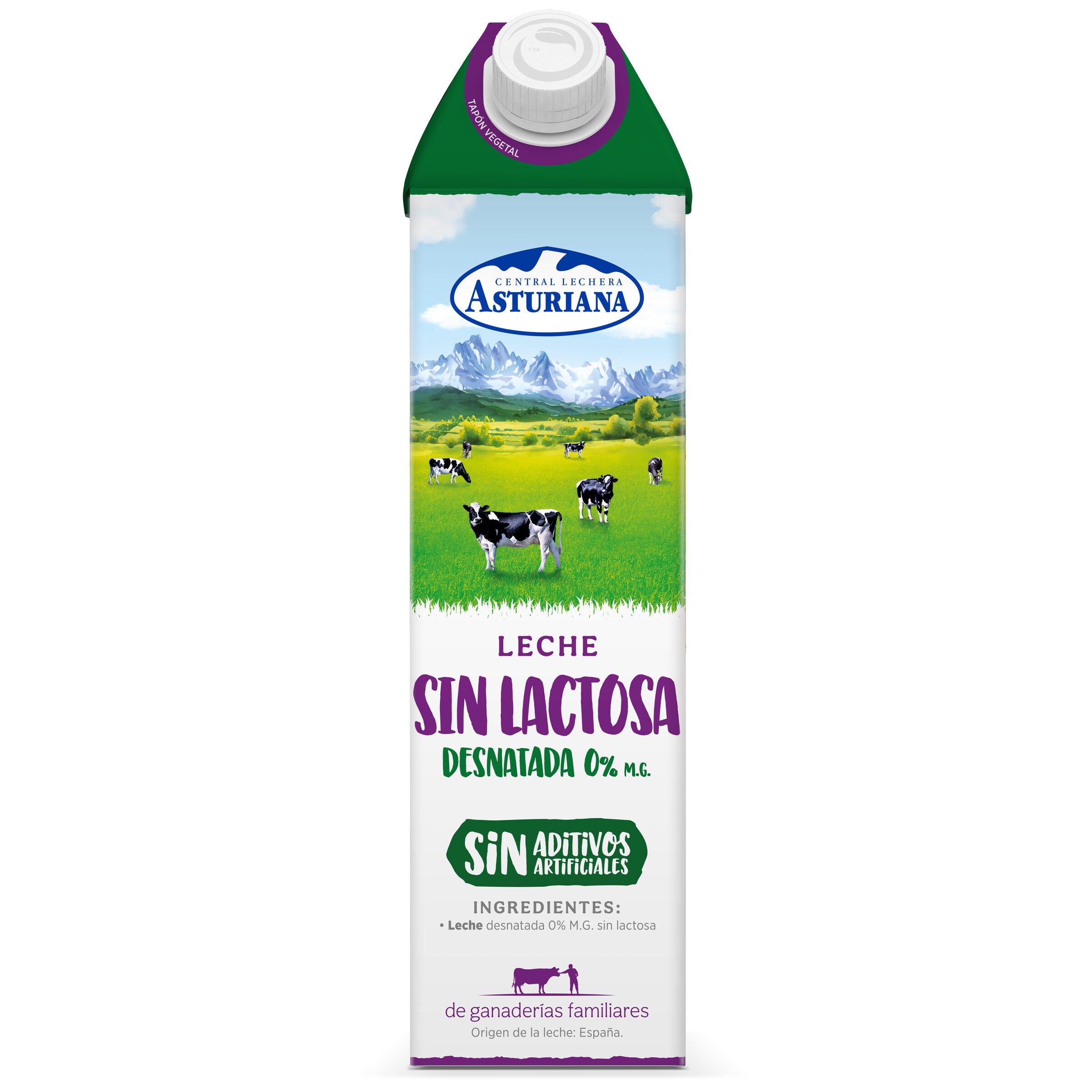 Leche desnatada s/lactosa Asturiana 1l