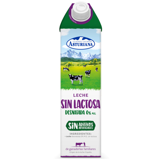 Leche desnatada s/lactosa Asturiana 1l La Despensa
