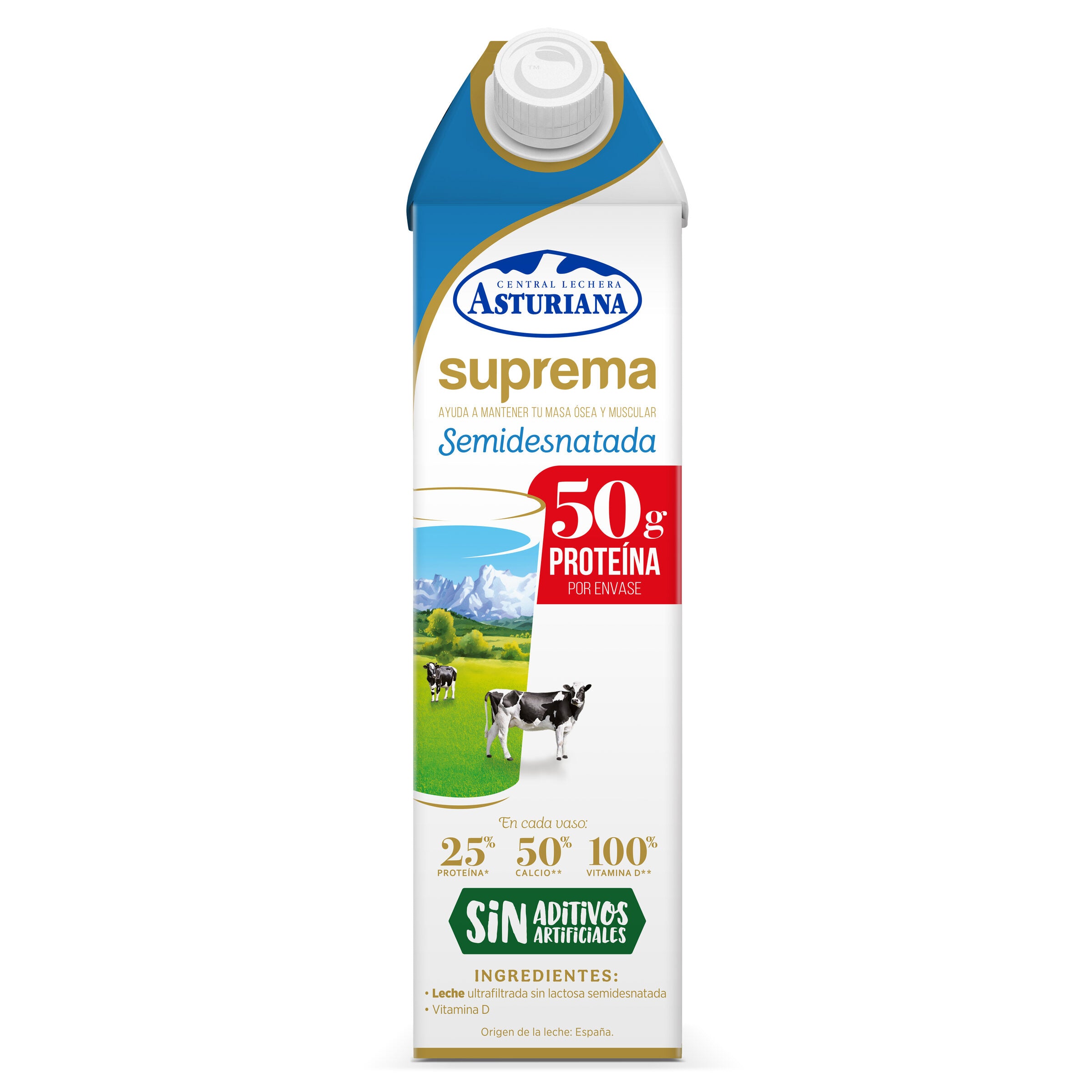 Leche sin lactosa suprema Asturiana 1l