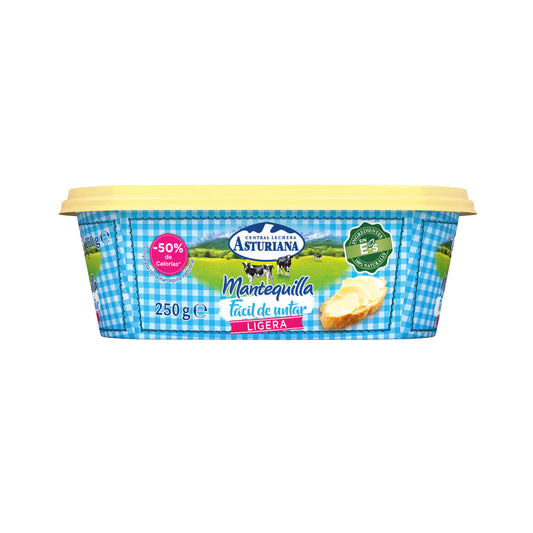 Mantequilla baja en calorias Asturiana ligera 250g La Despensa