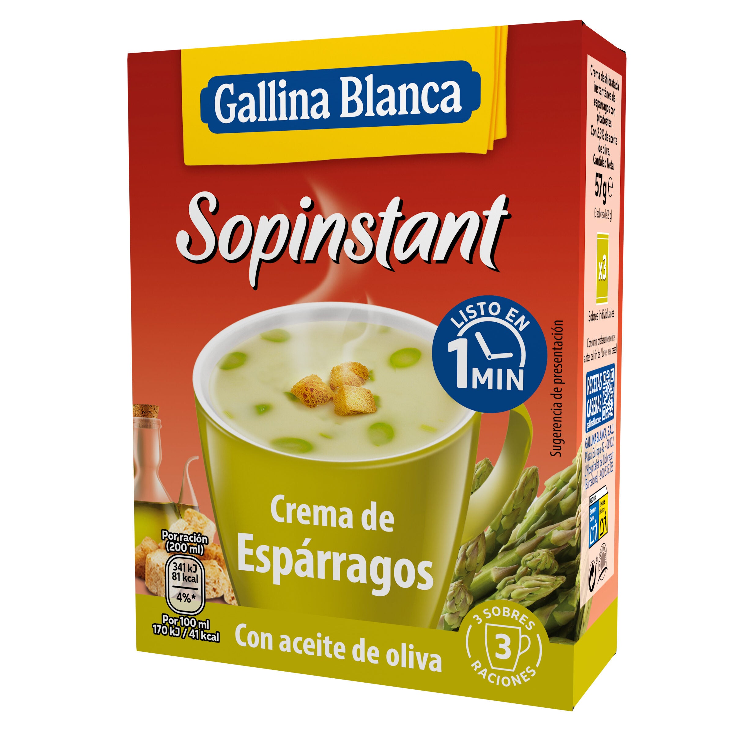 Sopa instantánea crema espárragos Sopinstant 57g